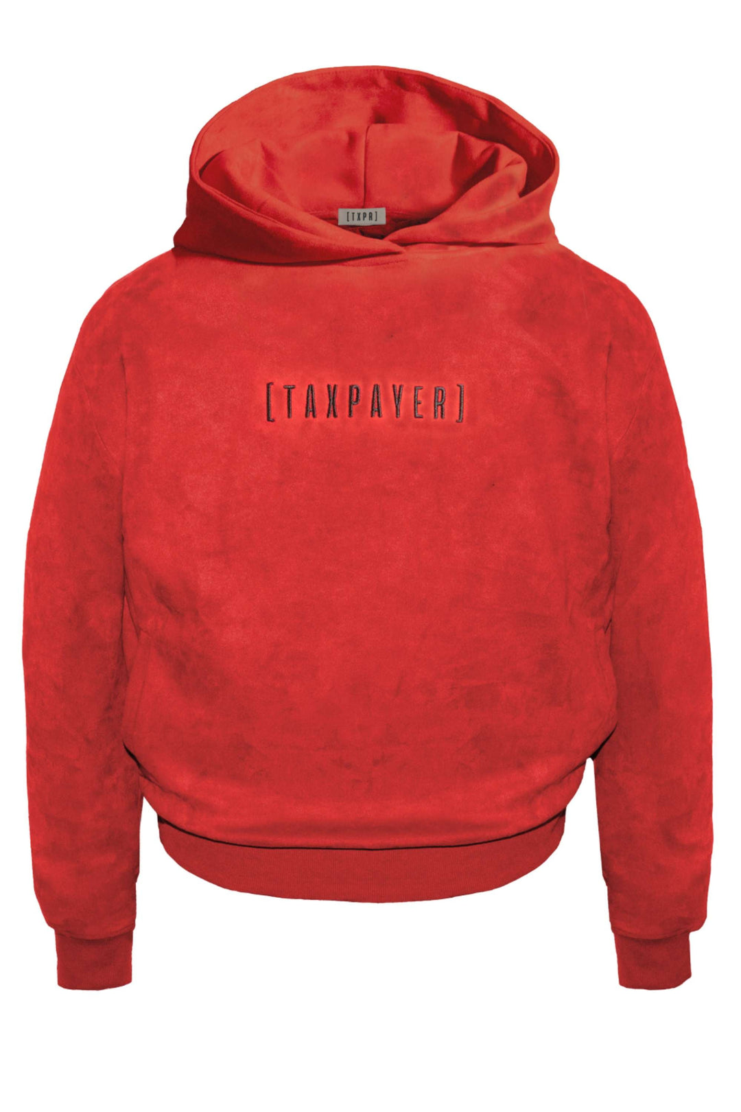 [ TAXPAYER ] ROSE RED SUEDE HOODIE (v) - TAXPAYER