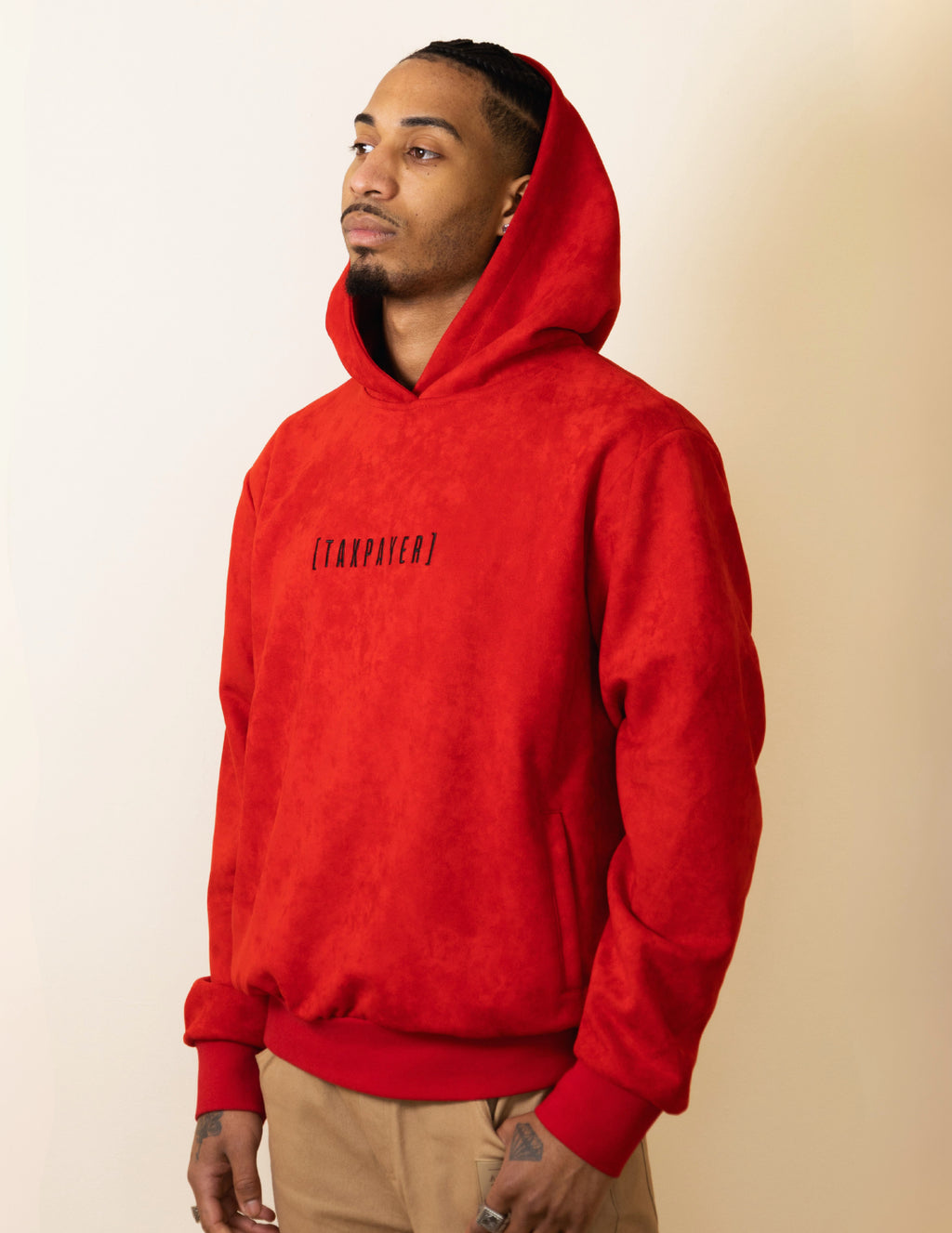 [ TAXPAYER ] HOODIE RED SUEDE