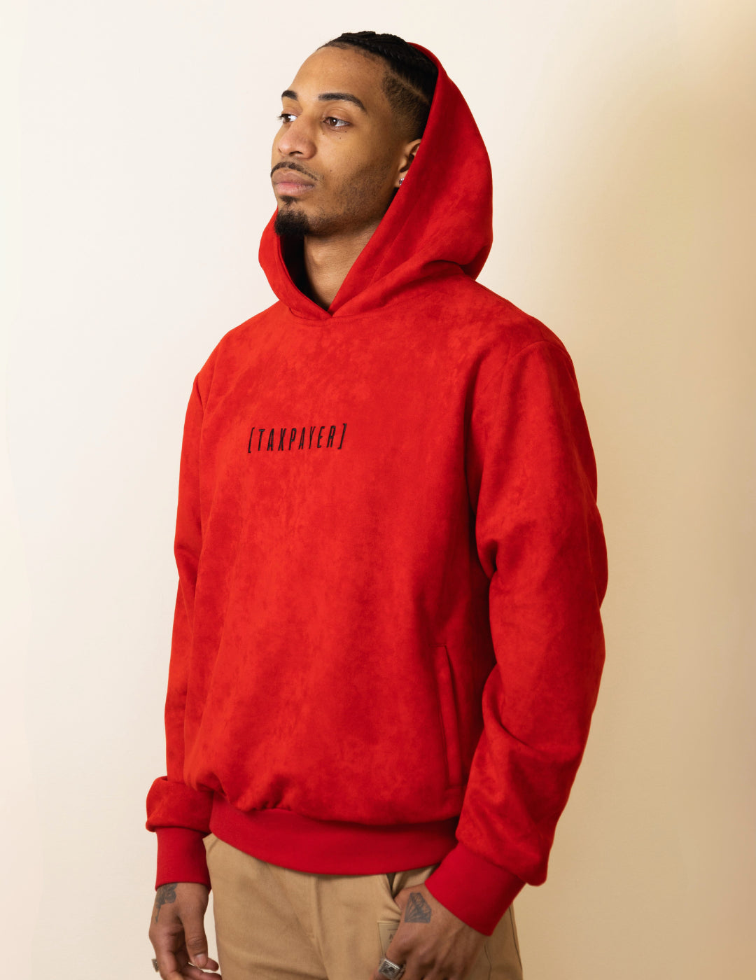 [ TAXPAYER ] HOODIE RED SUEDE