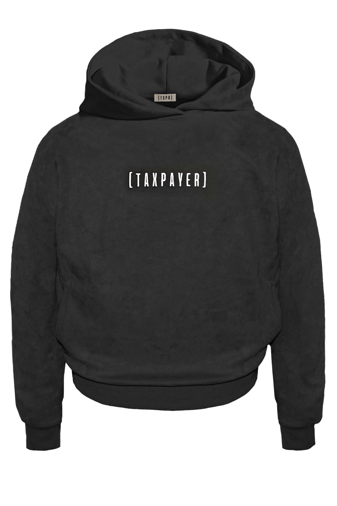 [ TAXPAYER ] BLACK SUEDE HOODIE (v) - TAXPAYER