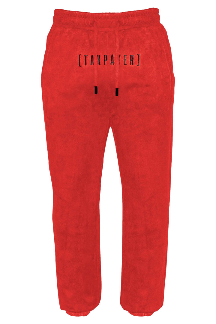 [ TAXPAYER ] ROSE RED SUEDE JOGGERS (v) - TAXPAYER